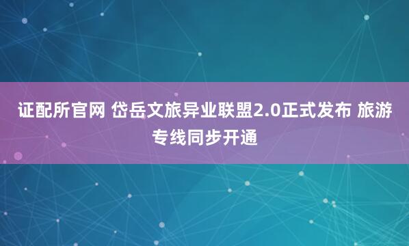 证配所官网 岱岳文旅异业联盟2.0正式发布 旅游专线同步开通